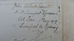 Jack Revitt’s inscription on flyleaf.